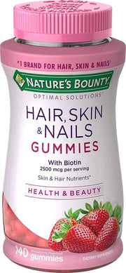 Nature's Bounty Optimal Solutions Hair, Skin & Nails Strawberry Flavored Gummies UK