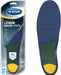 Dr. Scholl's Pain Relief  Orthotics For Lower Back Pain shoe insert placed next to outer packaging