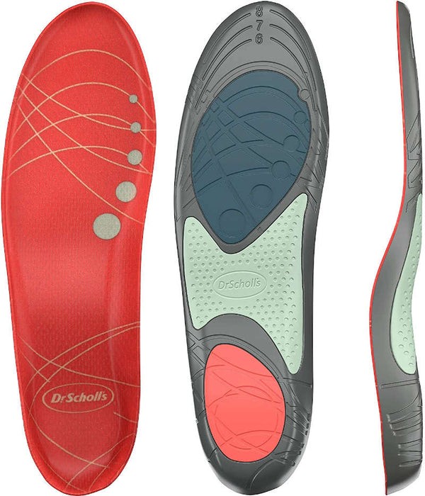 Dr. Scholl’s Athletic Series Running Insoles for women top, bottom and side view of product