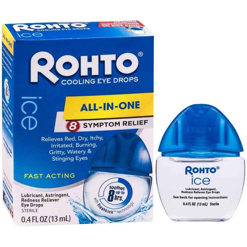 Rohto Ice Redness Relief All In 1 Eye Drops, 0.4 Oz UK