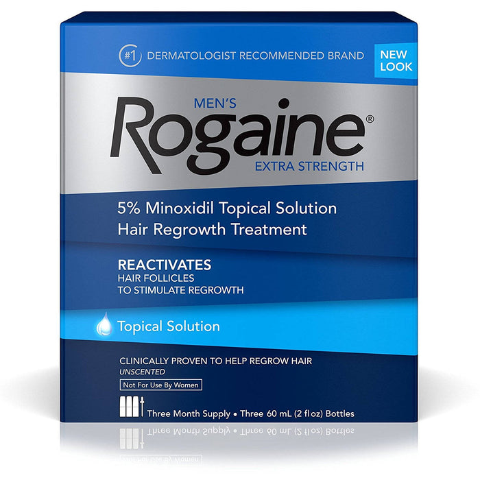 Men's Rogaine Extra Strength 5% Minoxidil Topical Solution for Hair Loss and Hair Regrowth, Topical Treatment for Thinning Hair, 3-Month Supply UK