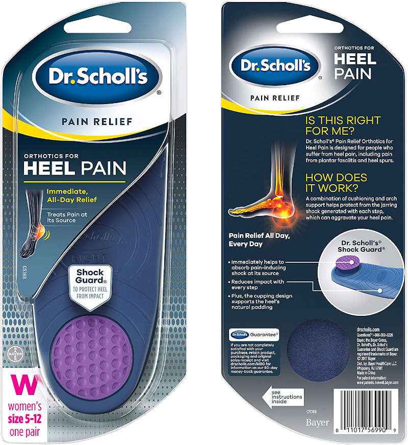 Dr. Scholl's Pain Relief Insoles Orthotics For Heel Pain & Plantar Fasciitis