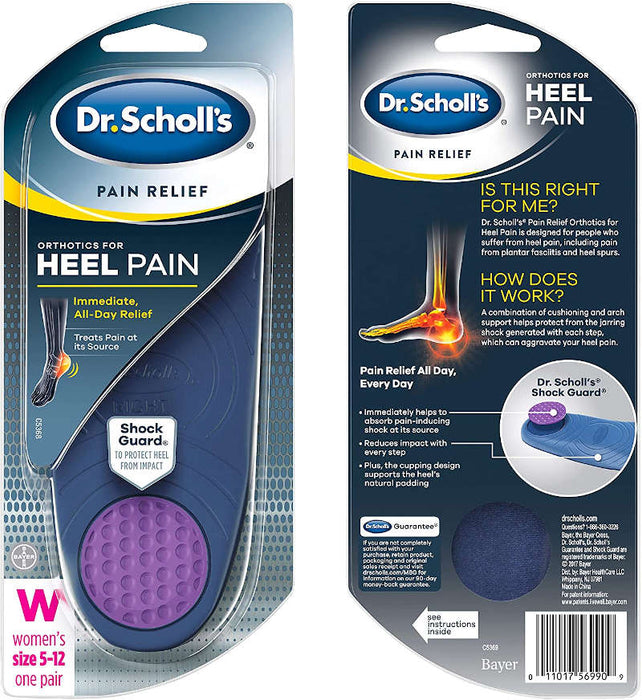 Dr. Scholl's Pain Relief Insoles Orthotics For Heel Pain & Plantar Fasciitis Woman Outer packaging product image