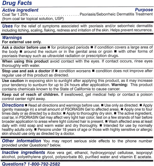 Psoriasin Multi-Symptom Psoriasis Relief Gel, 1 Ounce UK