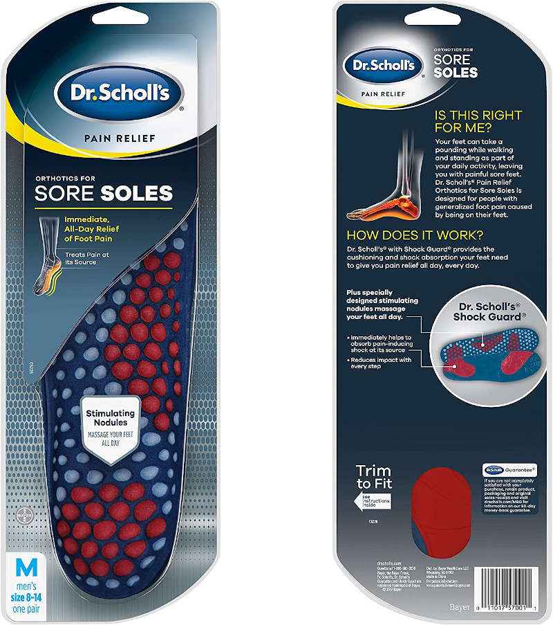 Dr. Scholl's Pain Relief Shoe Insert Orthotics For Sore Soles