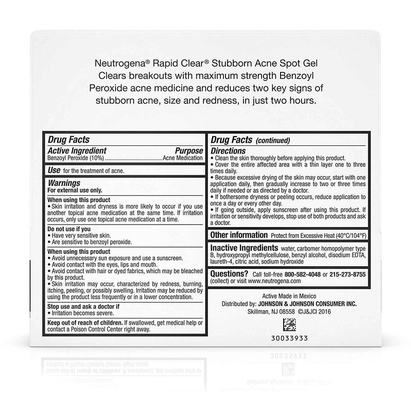Neutrogena Rapid Clear Stubborn Acne Medicine Spot Treatment Gel, 1 oz UK