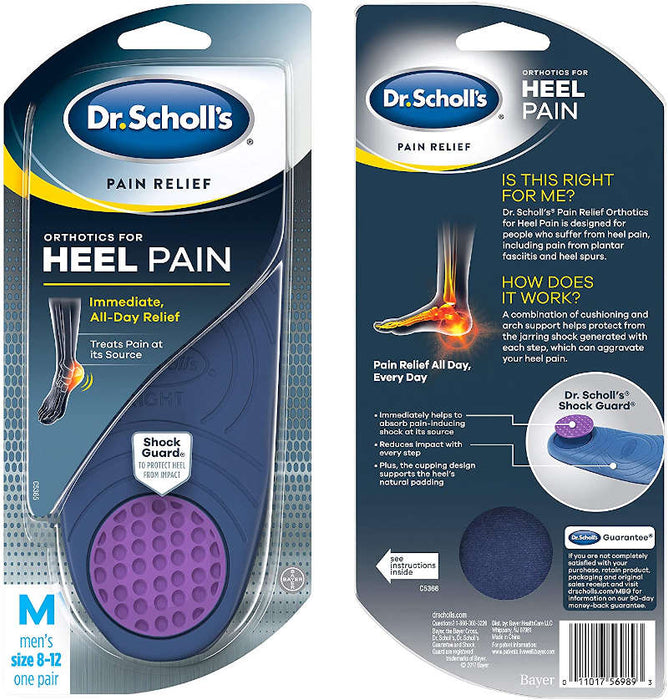 Scholl's Pain Relief Insoles Orthotics For Heel Pain/Heel