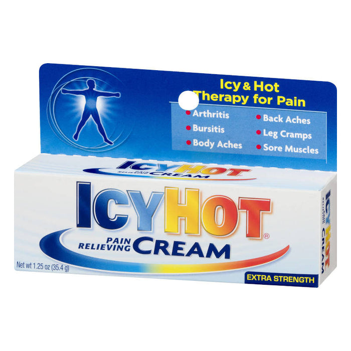 Icy Hot Pain Relieving Cream Extra Strength 1.25 oz outer packaging image