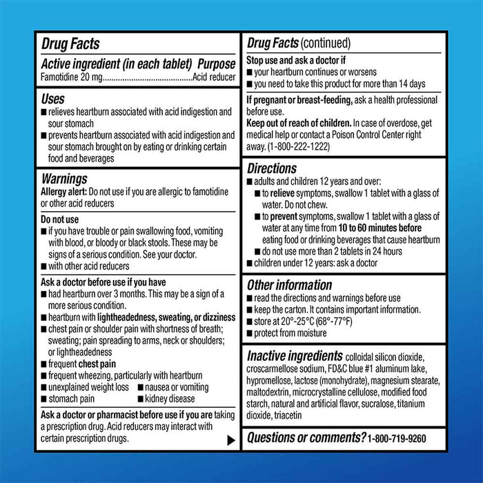 Basic Care Maximum Strength Famotidine Tablets