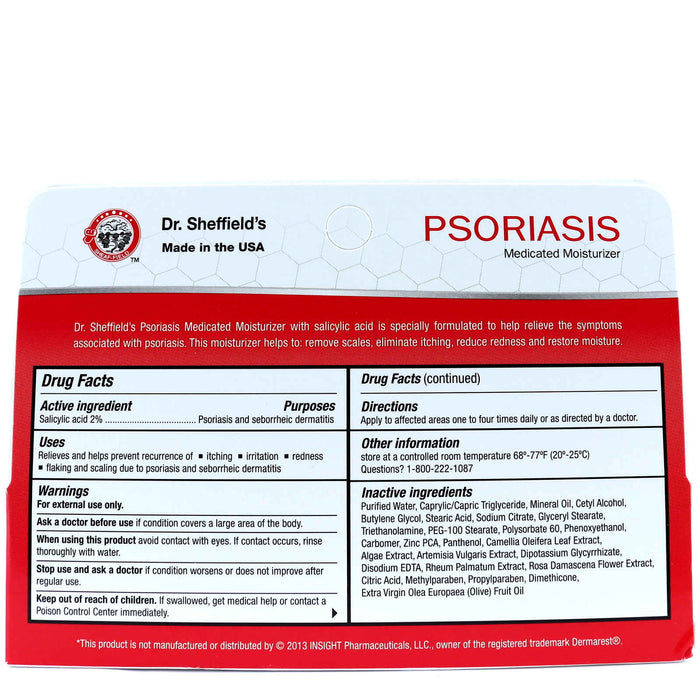 Dr. Sheffield's Psoriasis Medicated Moisturizer Skin Cream 1 Oz