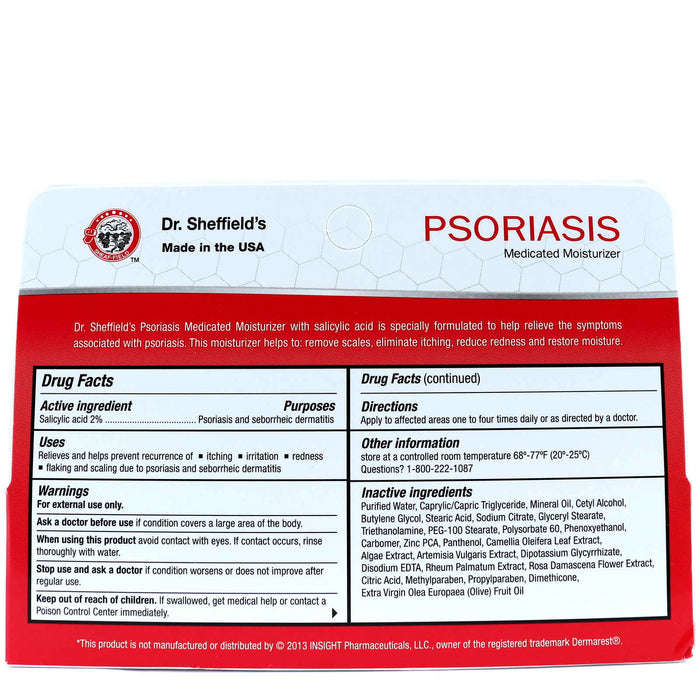 Dr. Sheffield's Psoriasis Medicated Moisturizer Skin Cream 1 Oz