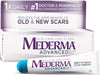 Mederma Advanced Scar Gel 20g UK tube of scar gel in front of product packaging with white background