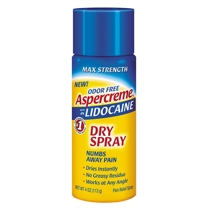 Aspercreme Pain Relief Spray, Max Strength 4% Lidocaine, 4 oz