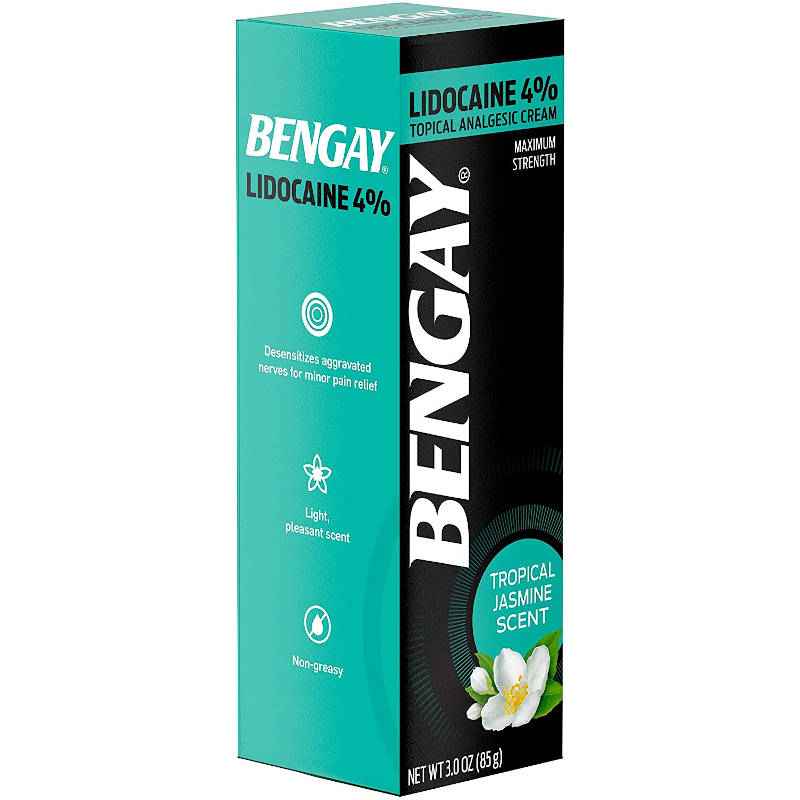 Bengay Lidocaine 4% Cream, Tropical Jasmine Scent, 3 oz