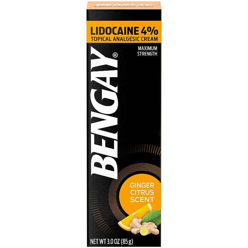 Bengay 4% Lidocaine Topical Analgesic, Ginger Citrus, 3 oz