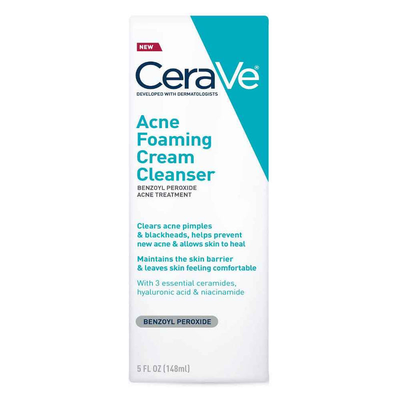CeraVe Benzoyl Peroxide Acne Foaming Cleanser, 5 Oz
