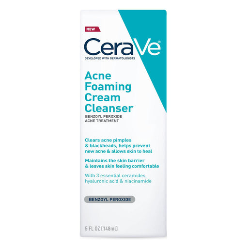 CeraVe Acne Foaming Cleanser 5 Oz  In Front Of White Background