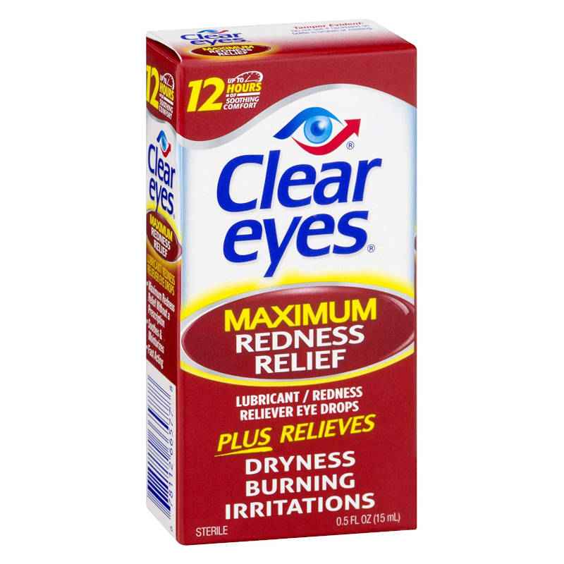 Clear Eyes Maximum Redness Relief Eye Drops For Red Eyes, 0.5 fl oz