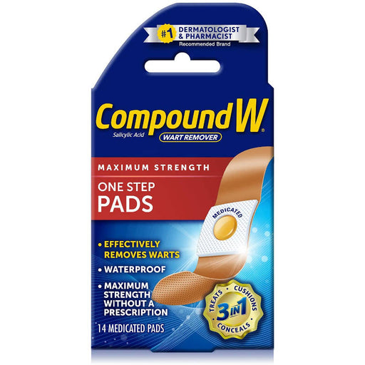Compound W Wart Remover One Step 14 Medicated Pads