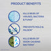 Lysol Disinfectant & Antibacterial Spray, Spring Waterfall Scent, 19 Oz banner listing "product benefits"