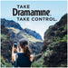 Dramamine Nausea Long Lasting 10 Tablets showing a woman mountain hiking with the slogan - Take Dramamine, Take Control.