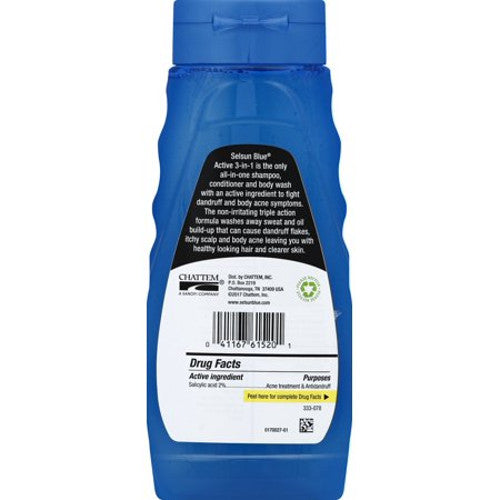 Selsun Blue Active 3-in-1 Dandruff Body Wash + Shampoo + Conditioner, 11oz UK