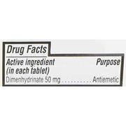 Equate Fast Acting Motion Sickness Relief Dimenhydrinate Tablets, 50 mg, 100 Ct