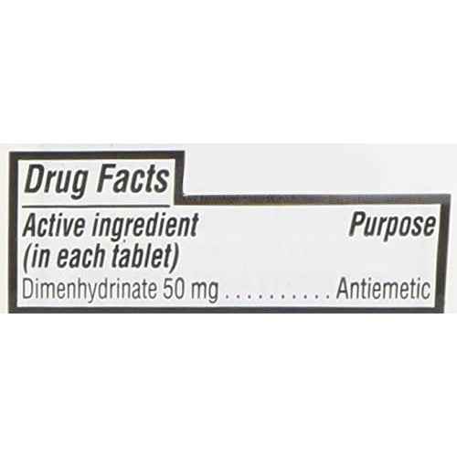 Equate Fast Acting Motion Sickness Relief Dimenhydrinate Tablets, 50 mg, 100 Ct