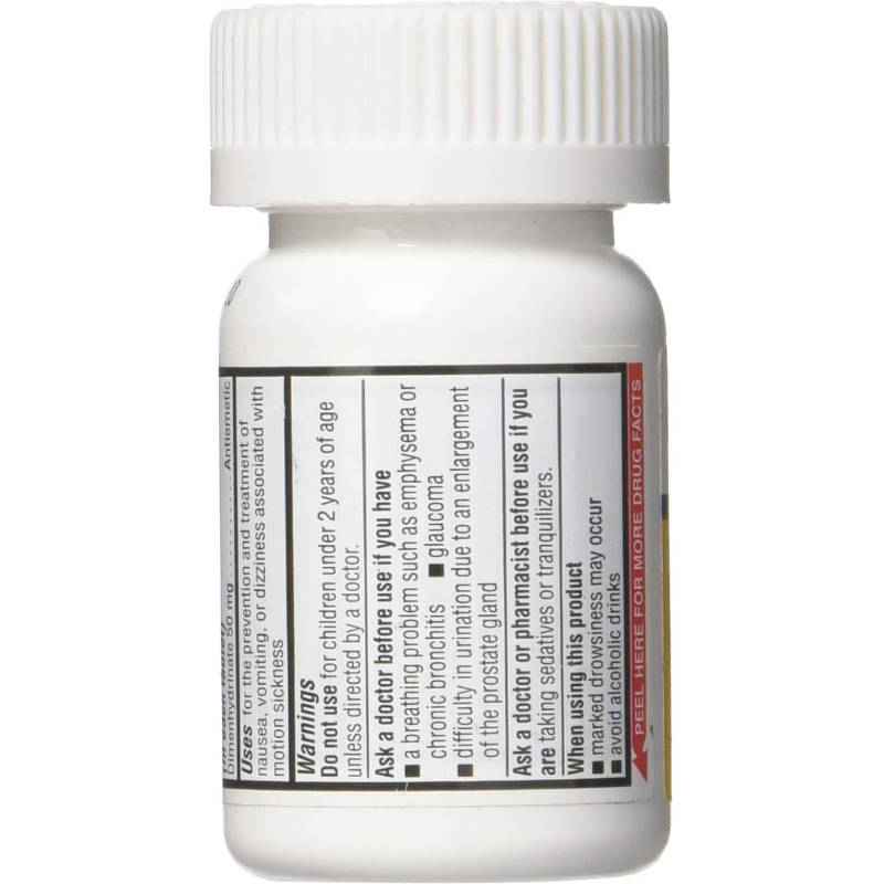 Equate Fast Acting Motion Sickness Relief Dimenhydrinate Tablets, 50 mg, 100 Ct