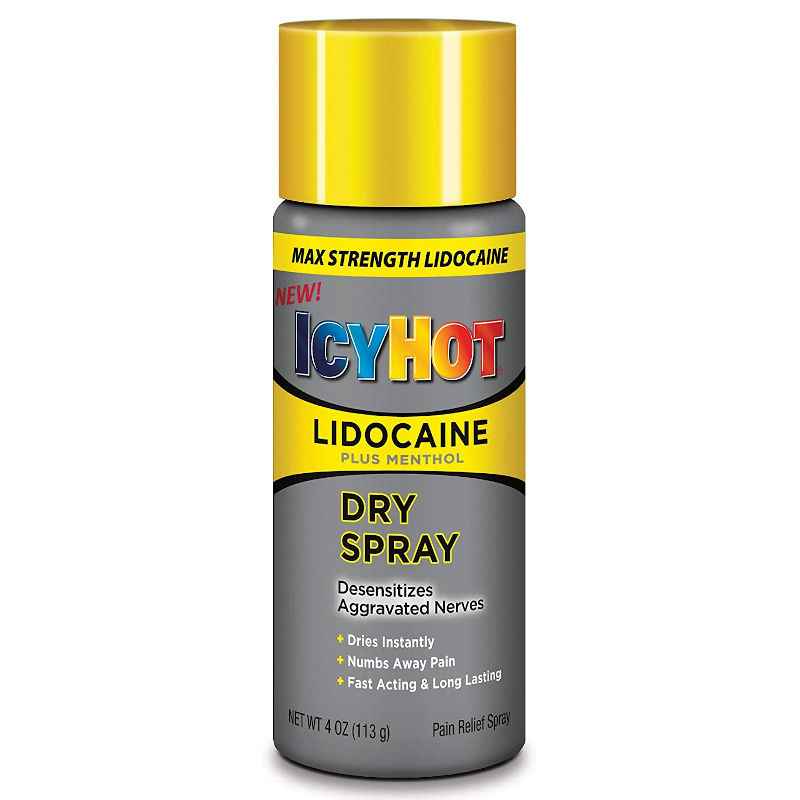 Icy Hot Lidocaine Muscle & Joint Pain Relief Dry Spray, 4 oz