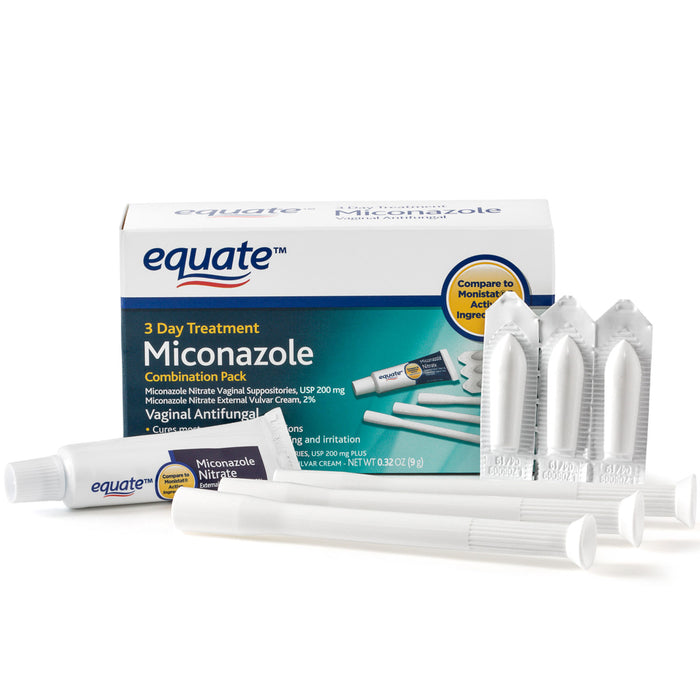 Equate, Miconazole Vaginal Antifungal 3-Day Treatment, 200 mg