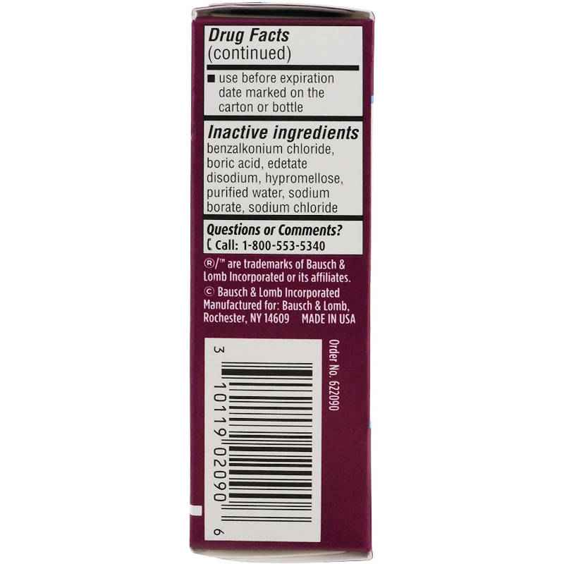 Bausch & Lomb Opcon-A  Allergy, Redness Reliever Antihistamine Eye Drops, 0.5 oz UK