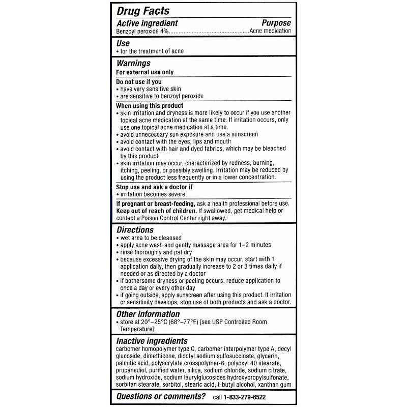PanOxyl Acne Creamy Wash Benzoyl Peroxide 4% Daily Control, 6 oz UK