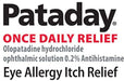 Alcon Pataday Once Daily Relief Eye Drops 2.5 ml banner stating- Once daily relief 
