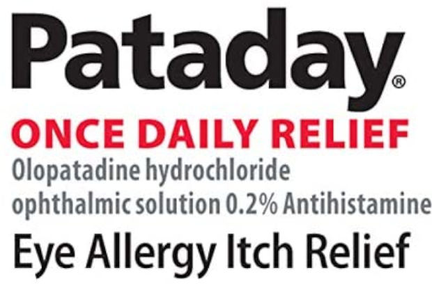 Alcon Pataday Once Daily Relief Eye Drops 2.5 ml banner stating- Once daily relief 