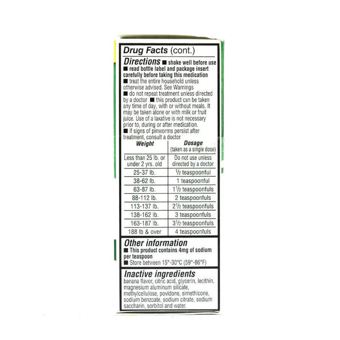 Reece's Pinworm Medicine 1 Oz Usage Instructions On Side Of Product Packaging.