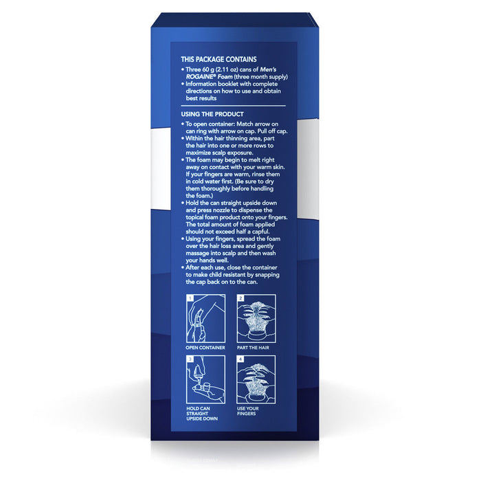 Men's Rogaine 5% Minoxidil Foam for Hair Loss and Hair Regrowth, Topical Treatment for Thinning Hair, 3-Month Supply,2.11 Ounce (Pack of 3)  UK