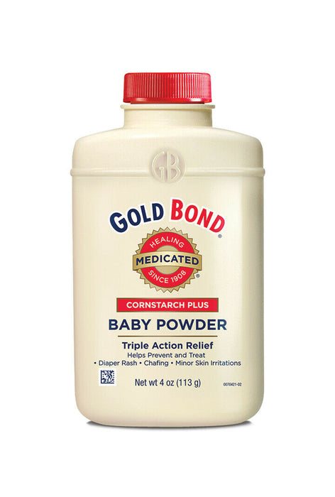 Gold Bond Baby Powder with Cornstarch, Triple Action Relief, 4 oz