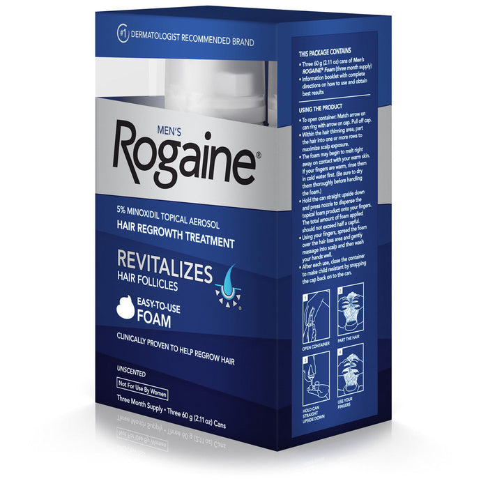Men's Rogaine Minoxidil Foam for Hair and Hair Regrowth, Topic — Kingdom