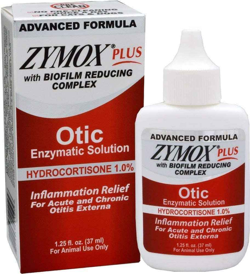 Zymox Plus Advanced Formula 1% Hydrocortisone Otic Dog & Cat Ear Solution, 1.25 oz