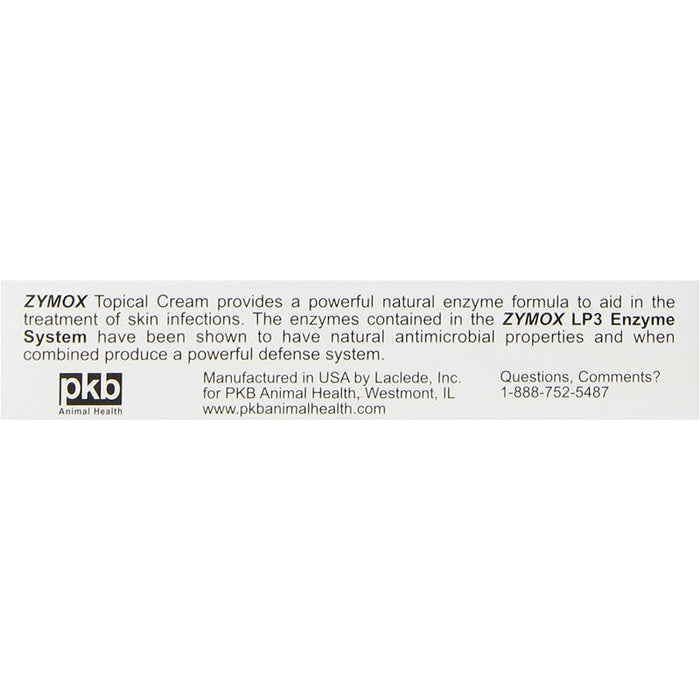 Zymox Topical Cream with Hydrocortisone 1.0% for Dogs & Cats, 1-oz  usage instructions on reverse of product outer packaging